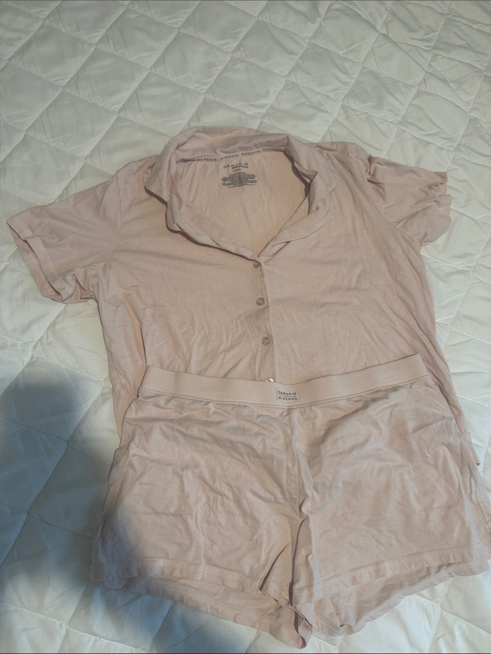 Danskin Light Pink Short Sleeve Button Pajama Set